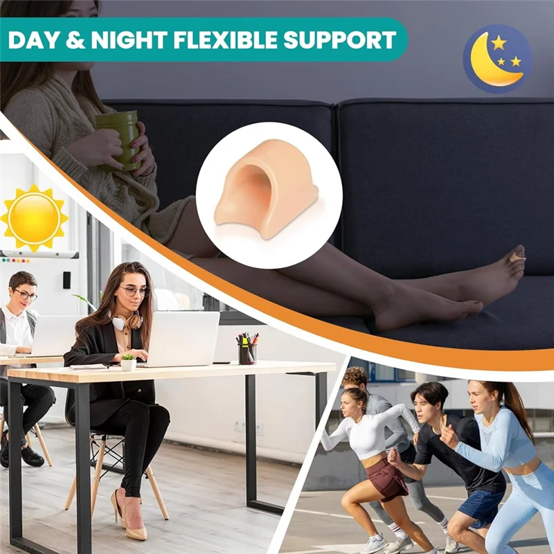 -ABUB Hamerteen Stijltang, 12 stuks Hamerteen Corrector voor dames en heren - 3 maten Siliconen teenmouwen Teenspalk