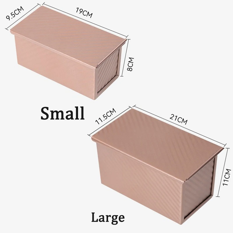 Rectangle Loaf Pan Baking Toast Pullman Box Tray Cake Tin Pans Molds Mold Lid Plates Making Non French Tool Metal Nonstick Mould view 6