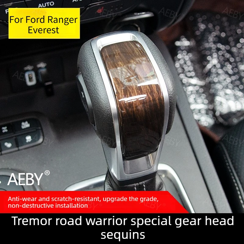

For Ford Ranger Everest 2015-2021 Shift knob cover carbon fiber style,Gear shift lever decoration scratch resistant,car interior