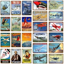 Ocean Liner AirPlane Flying Craft Metal Poster Wings For Victory Tin Signs Vintage Painting Decorative Plate Pub Bar Club Decor