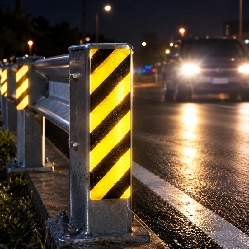  2 Pack Reflective Garage Corner Guards with Sponge-Core Padding for More Visible Walls, Posts, and Parking-Area Edges