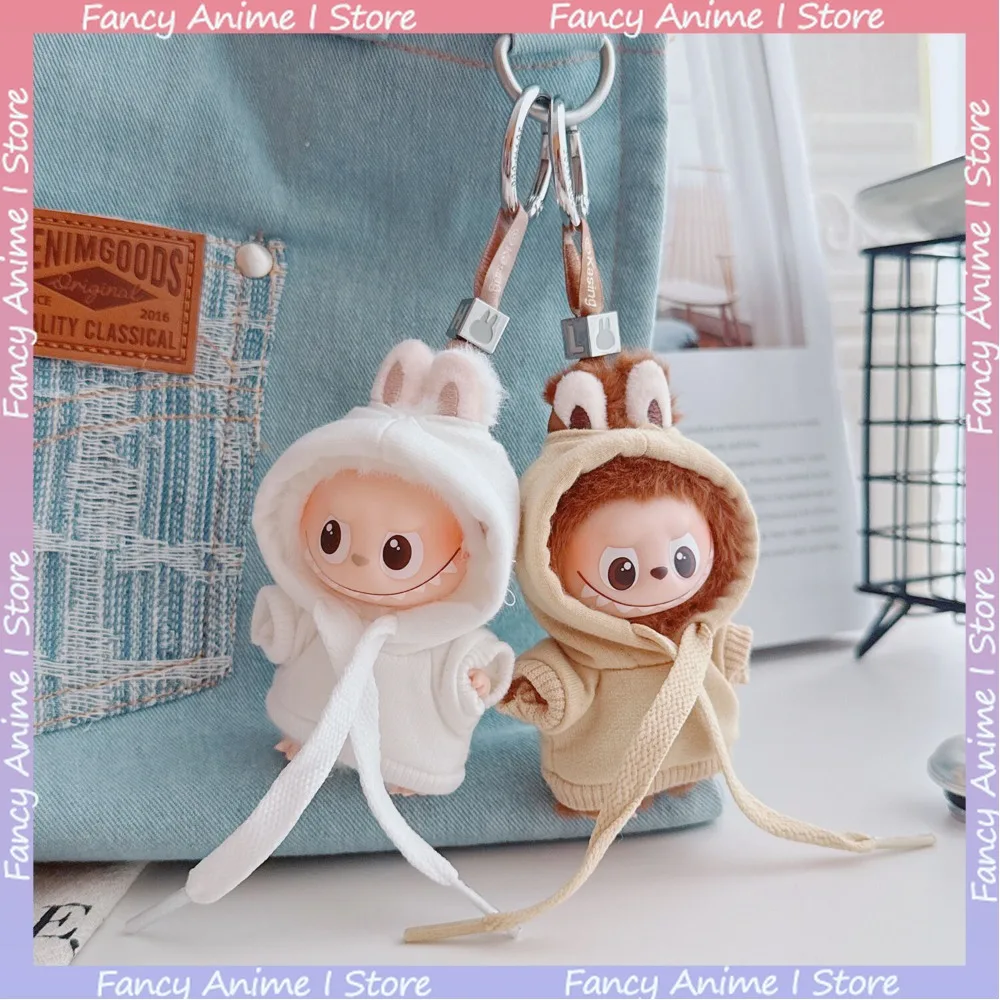 Für Mini Labubu 4,0 Plüsch Puppe Casual Mit Kapuze Pullover Sportswear Outfit für Liebe Serie Puppe Kleidung DIY Mode Zubehör Geschenk