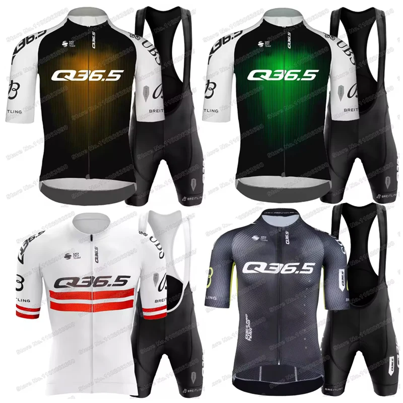 

Pro Team Q36.5 Cycling Jersey Set 2025 Short Sleeve Switzerland Clothing Mens Road Bike Shirts Suit Bicycle Bib Shorts MTB Ropa