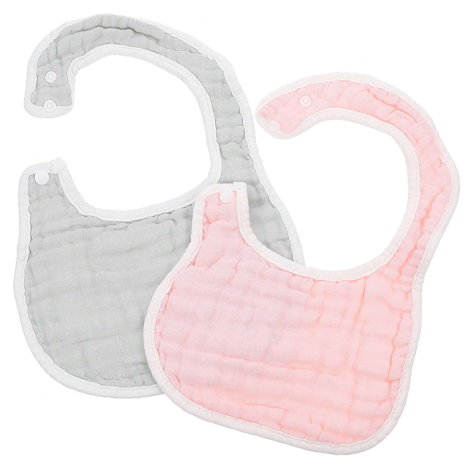 

2Pcs Cotton Gauze Baby Bibs Soft Comfortable Lightweight Drool Absorbent Infant Toddler U-Shaped Bibs for Feeding and Daily Use