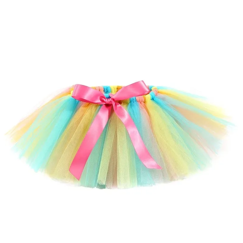 Girls Rainbow Fluffy Tutu Skirt, Soft Tulle Princess Ballet Skirt for Birthday Party Photoshoot Clothing,Holiday Dress-Up Outfit