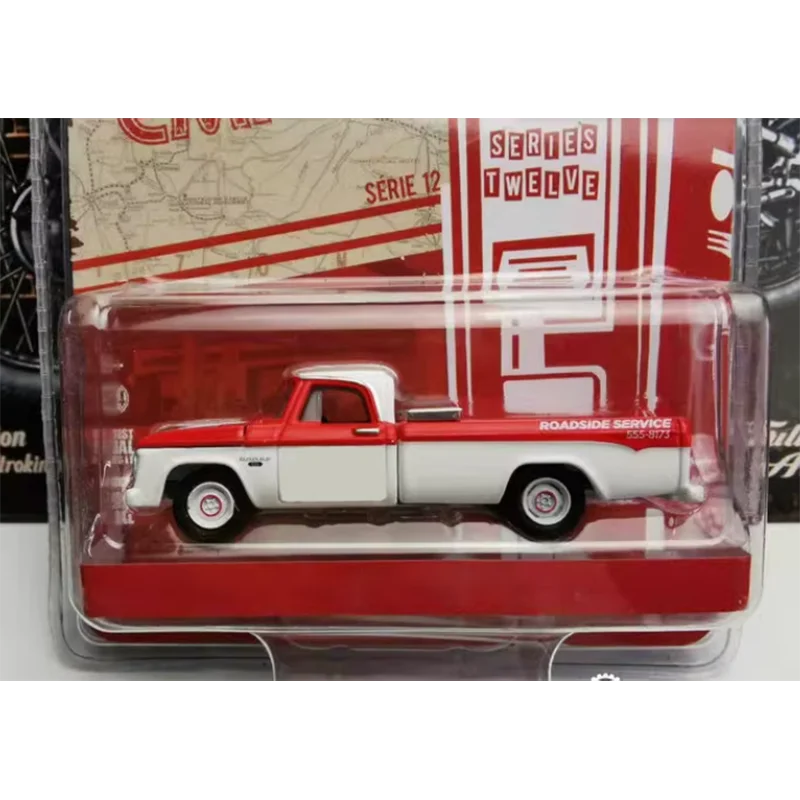 Diecast /64 Scale GREENLIGHT Pickup 1965 D-100 Alloy Car Model Decoration Finished Simulation Collection Gift Toys