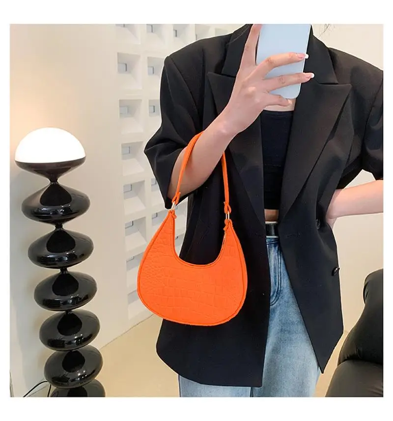 Temperament Women'S Bag 2023 Fashion Korean Version Winter New Stone Pattern Underarm Bag Casual One Shoulder Handbag