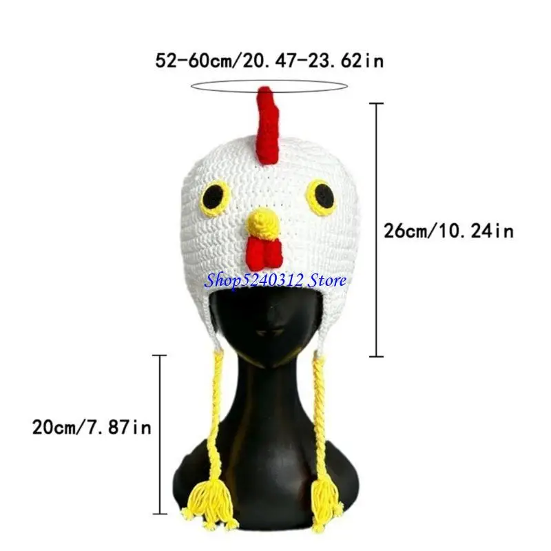 634C Chapéu Peru Crochê Festival Gorros Frango Chapéu para o Feriado Ação Graças