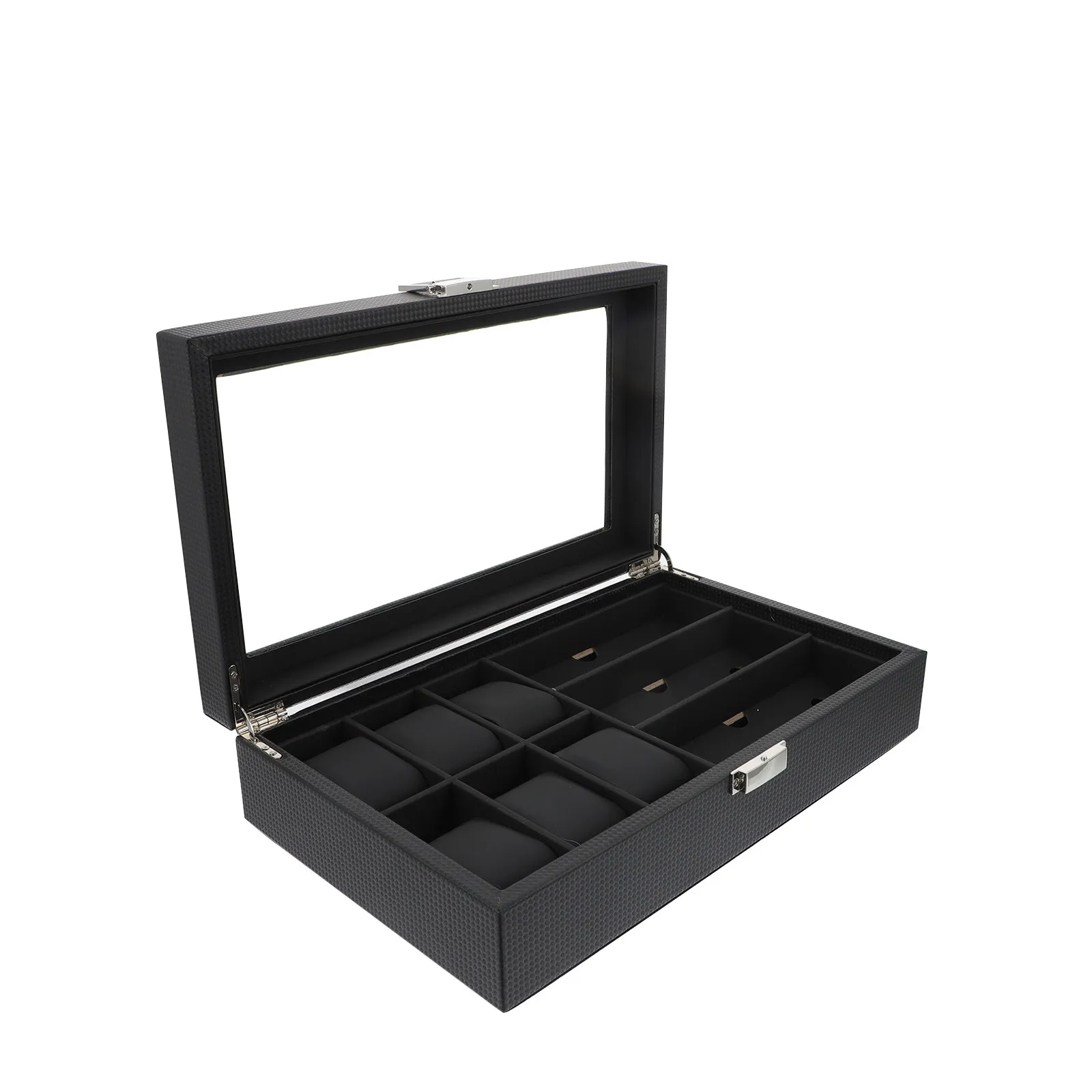 

Wooden Watch Glasses Storage Box Stylish Portable Multi-Slot Organizer for Watches Sunglasses Display Case Collection Box