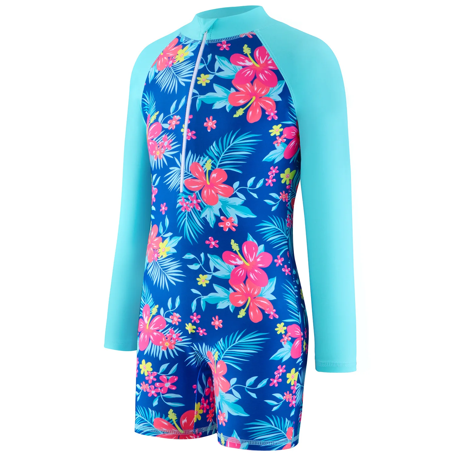 Badeanzug Kinder Sommer Meerjungfrau Mädchen einteilig Langarm Schwimmen Strand tragen Kinder Kinder Sport schnell trocknend Badeanzug – Detail 19