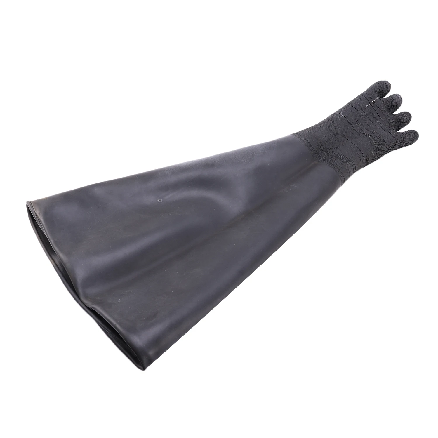 Sarung Tangan Sandblaster Hitam Karet Terbaik Sarung Tangan Peledakan Pasir Abrasif Bergaris untuk Kabinet Peledakan 65x30cm