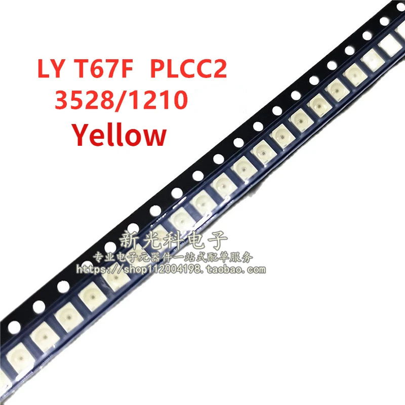 20pcs  LY T67F LYT67F 1210/3528 YELLOW SMD LED PLCC-2 super bright yellow light car steering LED lamp beads