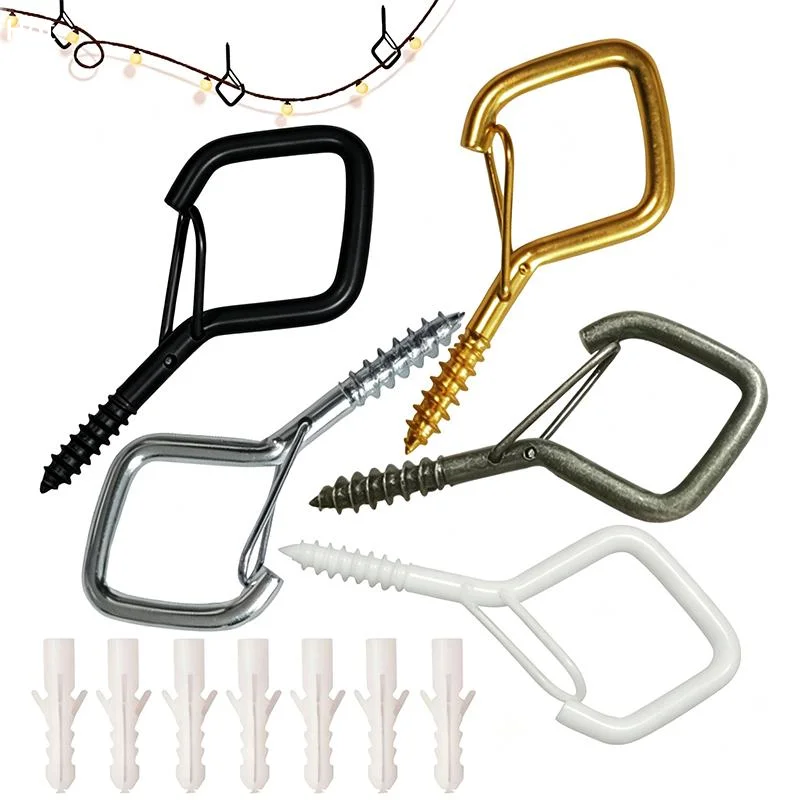 10Pcs Square Snap Safety Hooks Multiple Color Hook Sturdy Anti-Drop Hanging For Fixing String Lights Hanging Potted Plants