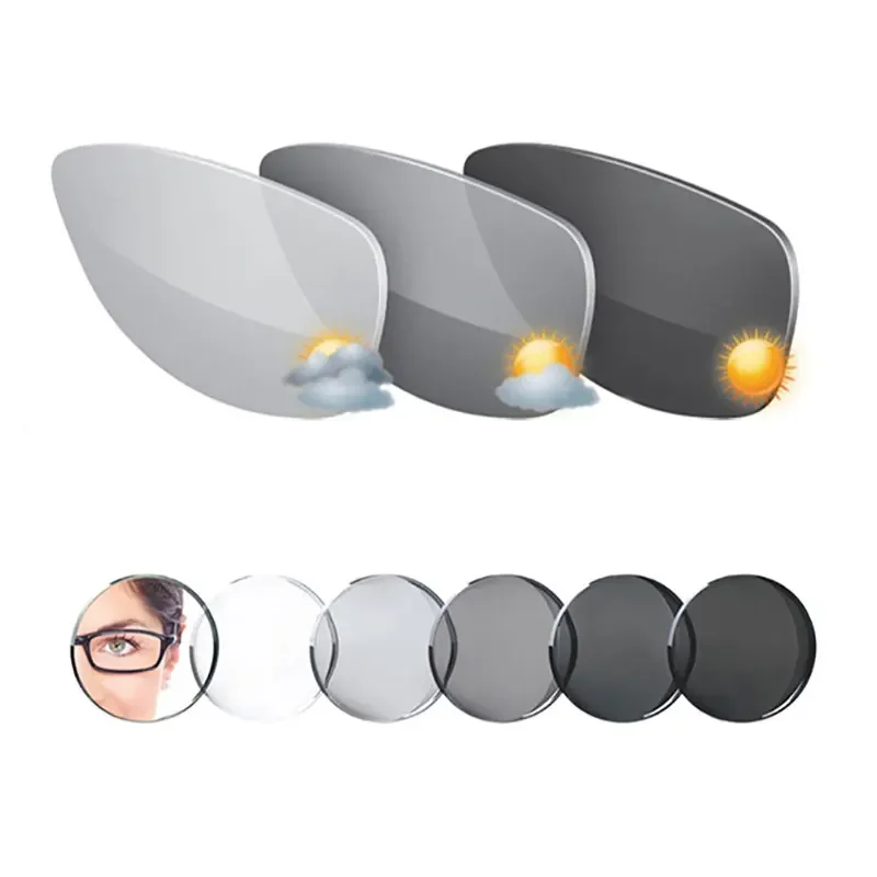 1.67 Anti-Blue Ray Aspheric Photochromic Gray Lens Anti-reflectiveOptical Lenses Prescription Vision Correction Computer Reading