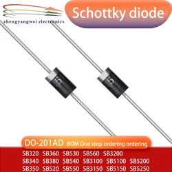 20 piezas SB320 SB340 SB350 SB360 SB380 SB520 SB530 SB540 SB550 SB560 SB3100 SB3150 SB3200 SB5100 SB5150 SB5200 SB5250 diodo