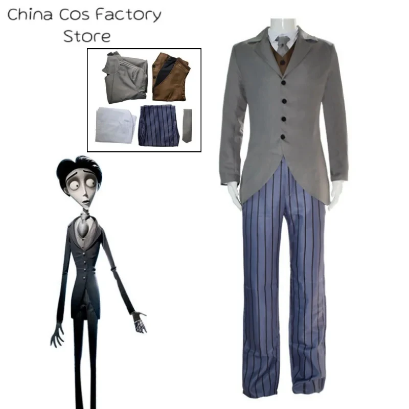 Disfraz de Victor Van Dort de la película La novia cadáver de Tim Burton, traje de cosplay, uniforme, chaqueta, pantalones, conjunto para Halloween y carnaval, para yy:89