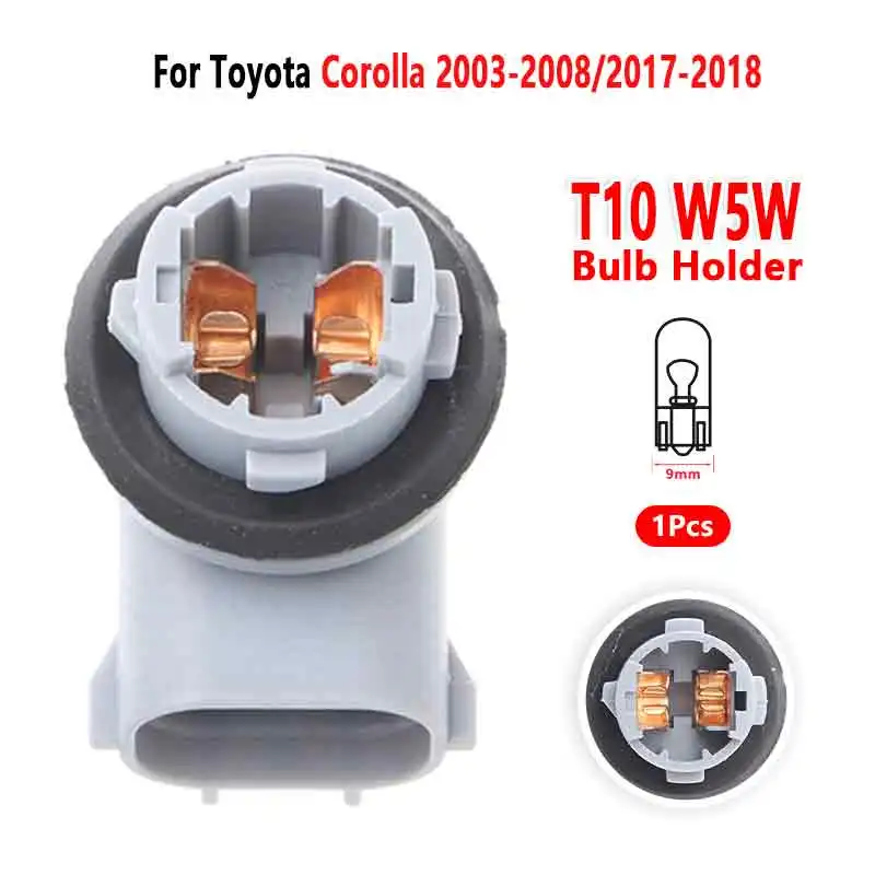 For Toyota Corolla License Plate Light Socket T10 W5W Bulb Holder Car Lamp Base Accessories 2003 to 2008 1 Pcs