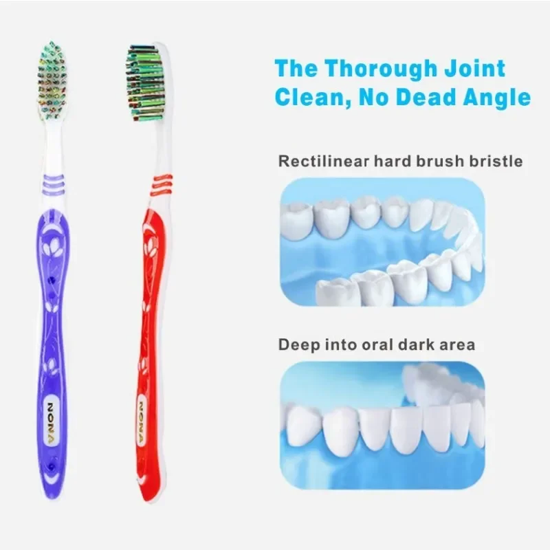 Hot Sale Super Hard Bristles Toothbrush Whiten Tooth Cross Remove Tongue Plaque Bacteria Smoke Coffee Stains Dental Care Tools