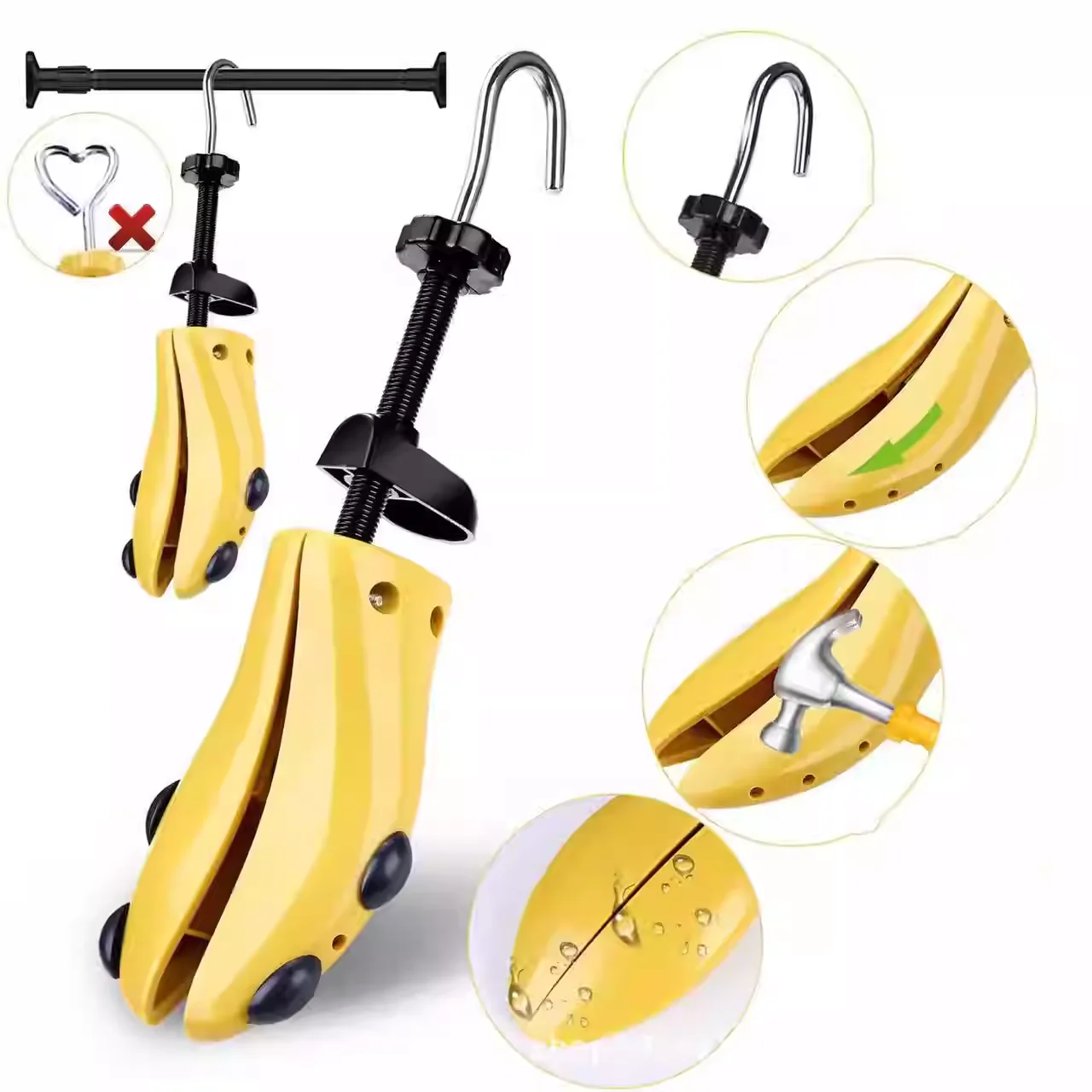 Adjustable Shoe Stretcher for Men & Women, Dual-Width & Length Expander, Shoe Stretcher for Sneakers, High Heels & Leather Shoes