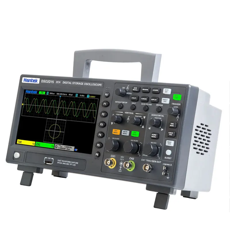 New In stock Hantek DSO2C10 2 Channel 100MHz 1GSa/S Digital Storage Oscilloscope Without AWG Signal Generator view 2