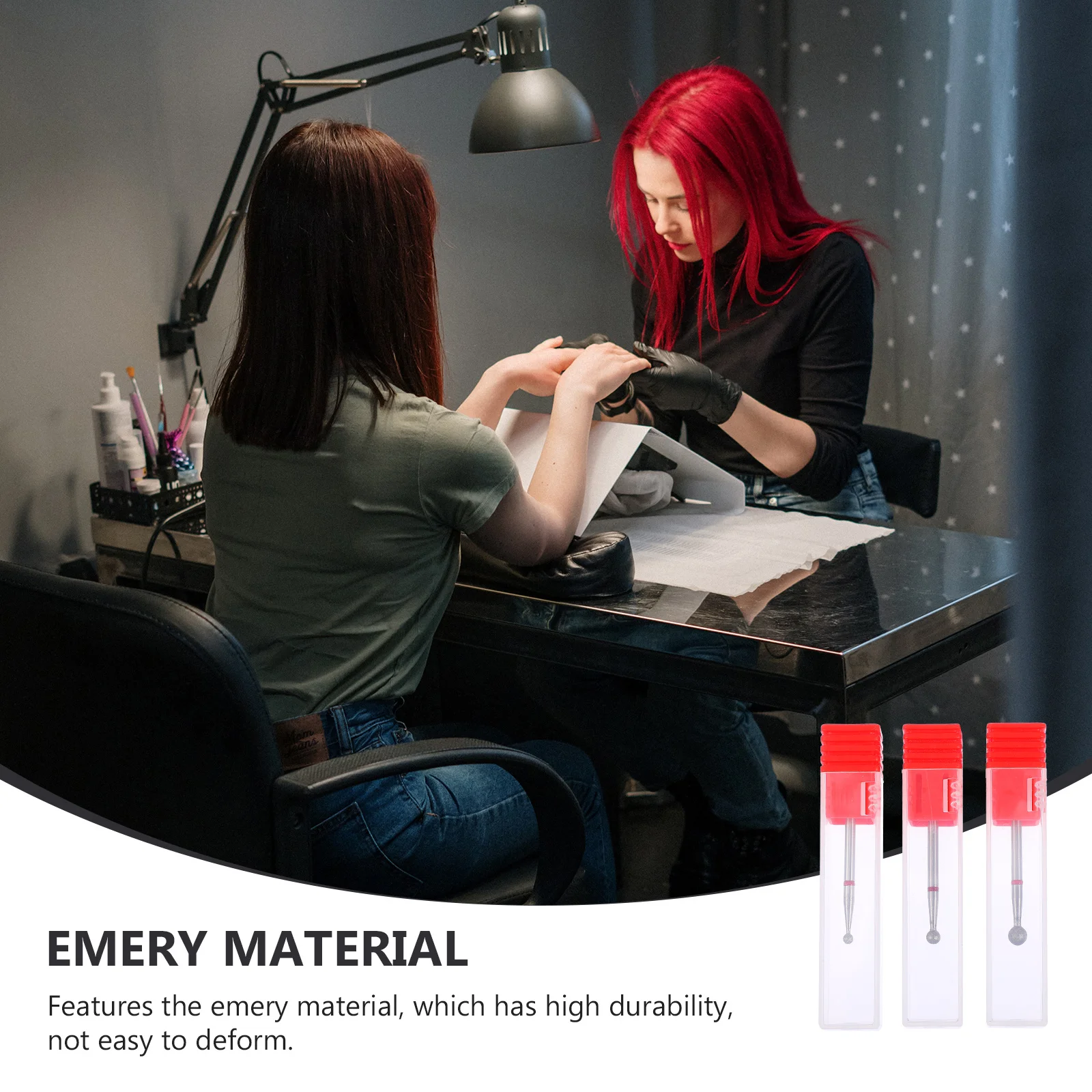 Broca de pulido para decoración de uñas, diseño ligero para amoladoras manuales electrónicas, herramientas de belleza, cabezales de pulido de uñas, arte de manicura, 3 uds.