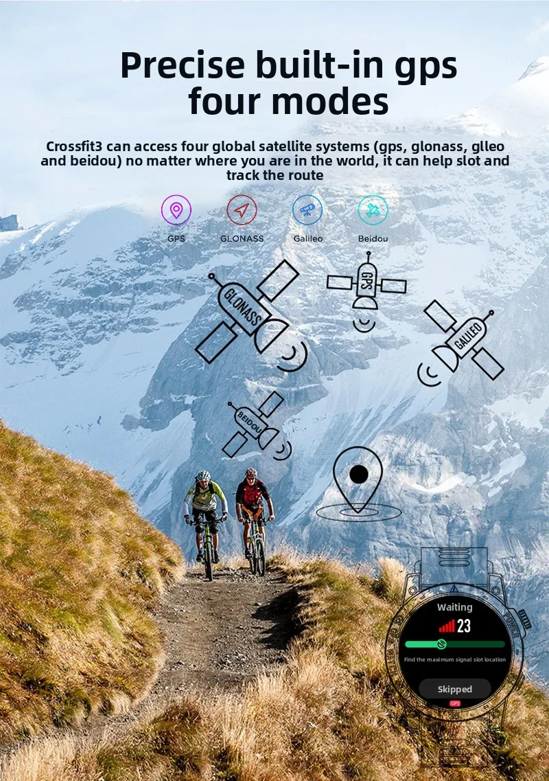 GPS-Sport-Gesundheitsintelligenz, Uhr Herzfrequenz Blutsauerstoff Multifunktionsmessgerät, Höhenluftdruckkompass