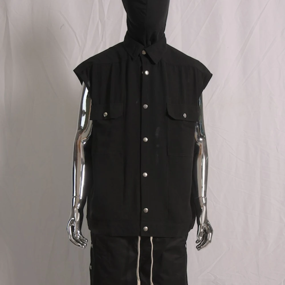 High Street Dark RO Vest Men's Japanese Style Dark Style Sleeveless Shirt Loose and Fashionable Vest Coats  Men Clothing