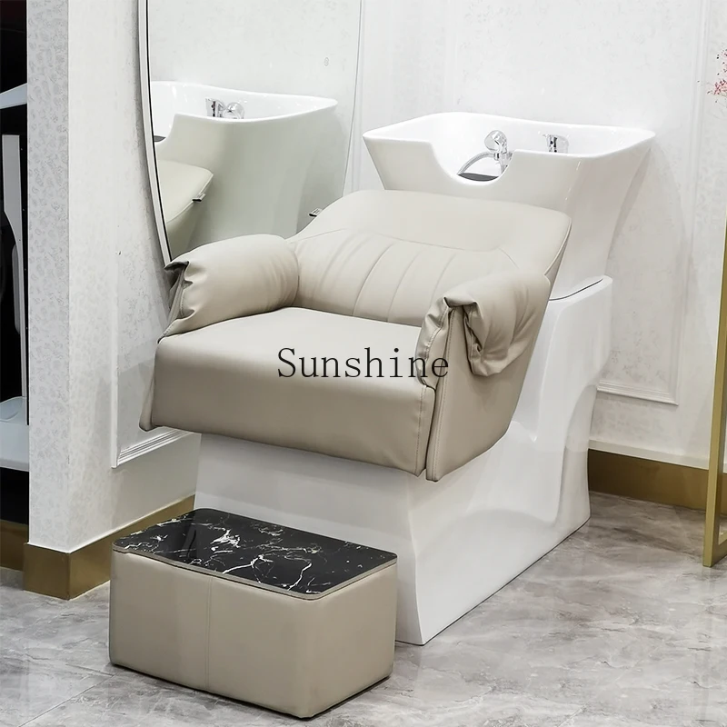 

Barber shop special fiberglass shampoo bed hair salon stainless steel ceramic basin
