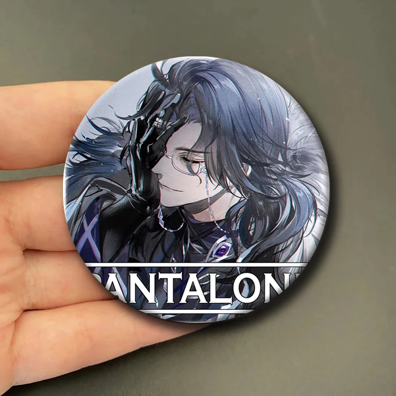 58mm Genshin Impact Fatui Dottore Doctor Regrator Pantalone Cosplay Badge Pin Game Anime SPTE Tinplate Brooch Accessories Prop