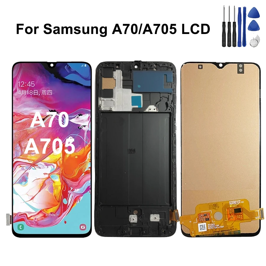 Super AMOLED For Samsung A70 LCD Display With Touch Screen Digitizer Assembly A705 A705F A705FN/DS SM-A705MN Display Replacement