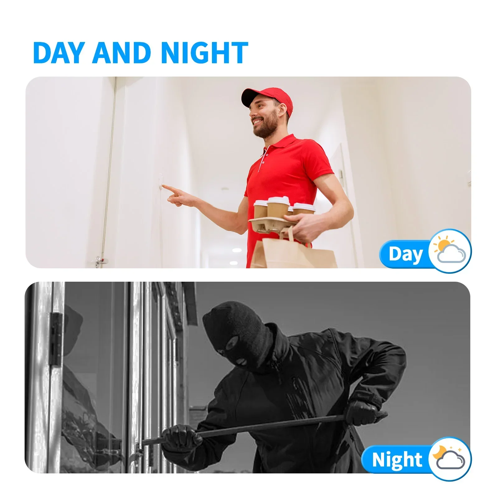 Tuya 7 بوصة 1010 بوصة فيديو جرس باب إنتركوم شاشة تعمل باللمس مع سلك جرس الباب 1080P 148 ° مراقبة بطاقة بصمة كلمة المرور APP #4