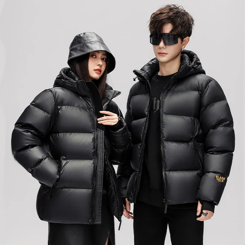 Nuovo Casual autunno inverno caldo piumini d'anatra capispalla da uomo antivento colore nero addensare piumini sciolti top Down parka