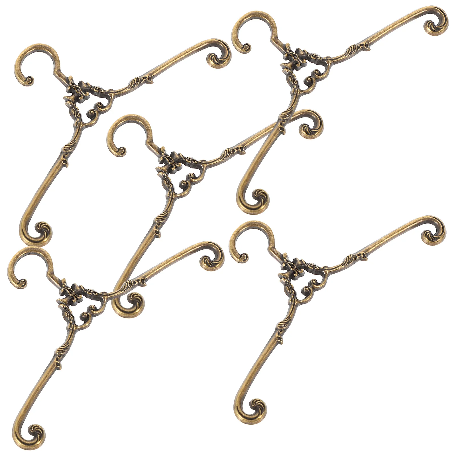 

10 Pcs 6 5cm Vintage Mini Metal Clothes Hangers for Miniature House Clothing Display Stable Lasting Practical Toy Room