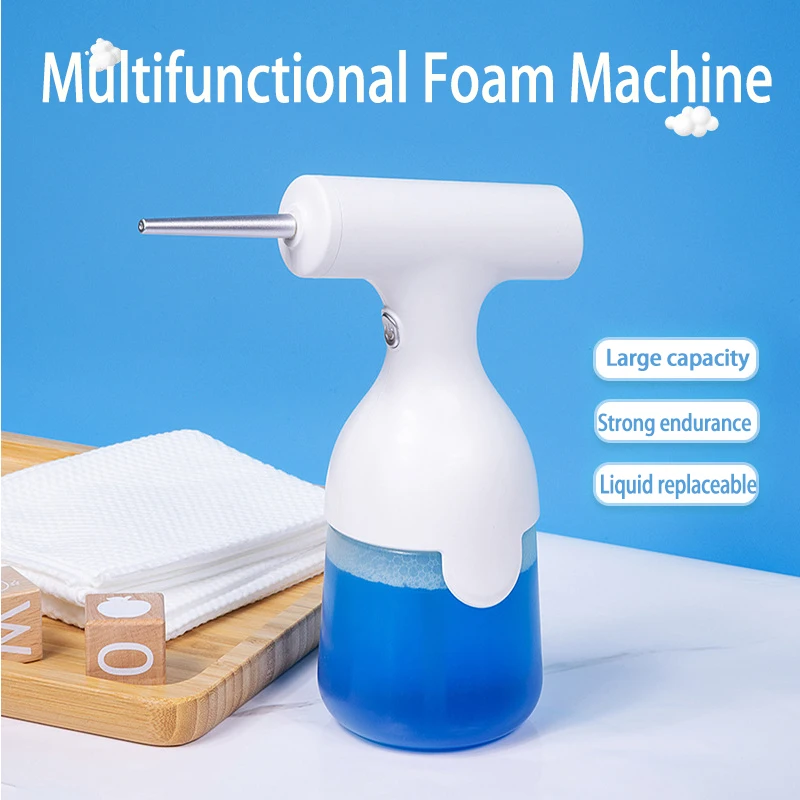 Electric Liquid Foam Dispenser Gun Automatic Continuous Foaming Shampoo Face Wash God Detergent Bathroom Bubble 350ML