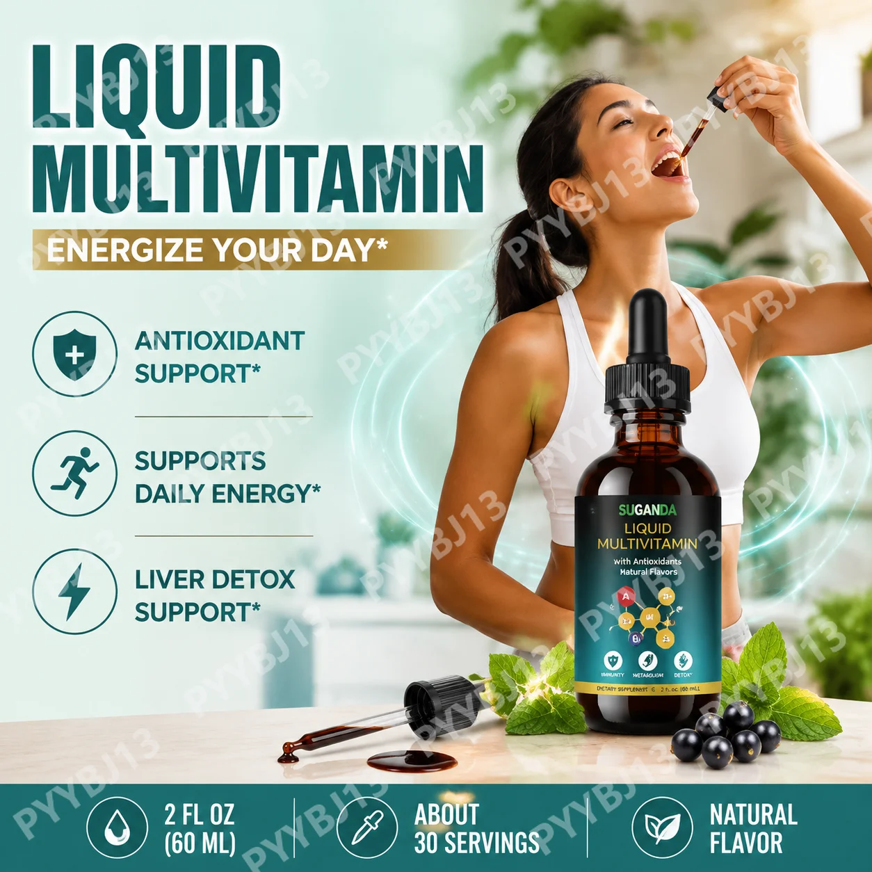Lenm Sugar Free 5-in-1 Liposomal Glutathione Supplement Liquid Drops for Skin Whitening Liver Detox, Daily Wellness Support