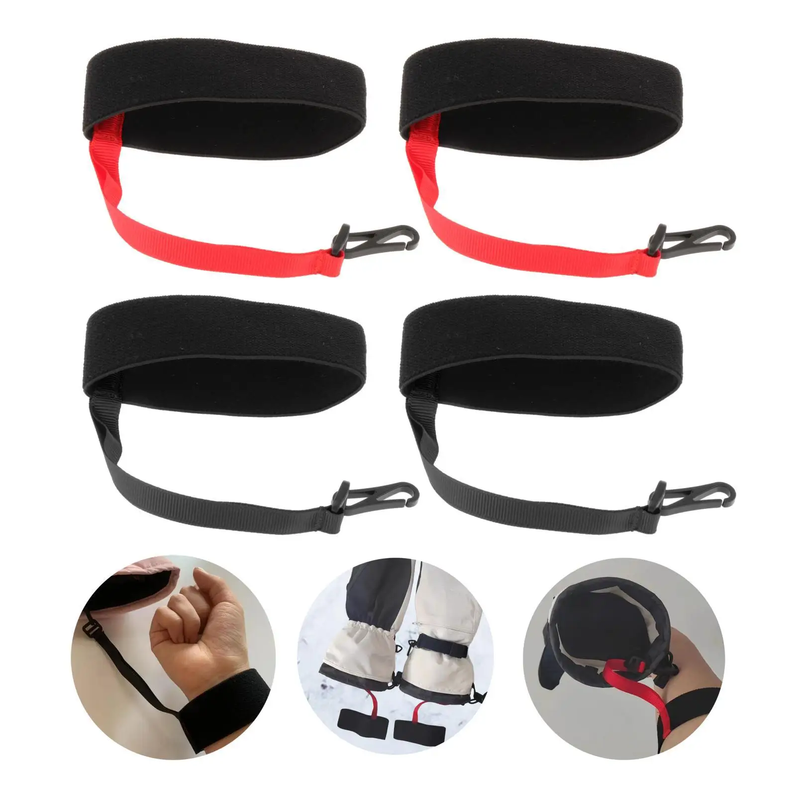 2x Sport Glove Strap Winter Glove Safety Strap Elastic Ski Glove Wrist Strap Elastic Wrist Leash for Snowboarding Sports Skiing