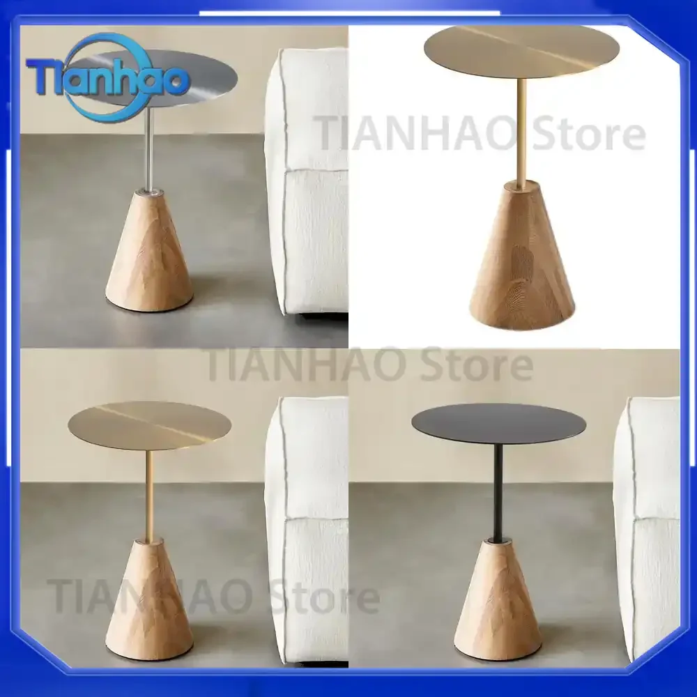 Modern Nordic Round Coffee Table for Sofa Corner Living Room Luxury Solid Wood Side Table Minimalist Negotiation Table