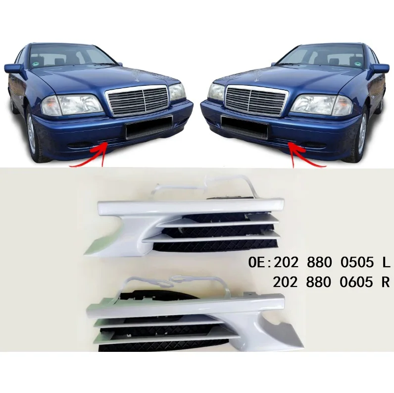 Przedni zderzak pokrowiec na przyczepę hak holowniczy pokrowiec dla Mercedes W202 1998-2001