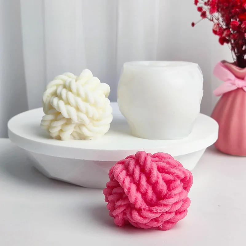 

Woven Hair Ball Candle Silicone Mold 3D Ball Scented Candle Mold Homemade Gypsum Art Home Decor Candle Making Tools