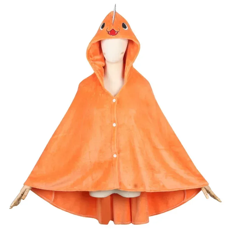 CyAnime 체인소맨 포치타 코스프레 의상 상의 망토 수면 담요 플러시 케이프 남녀 할로윈 의상