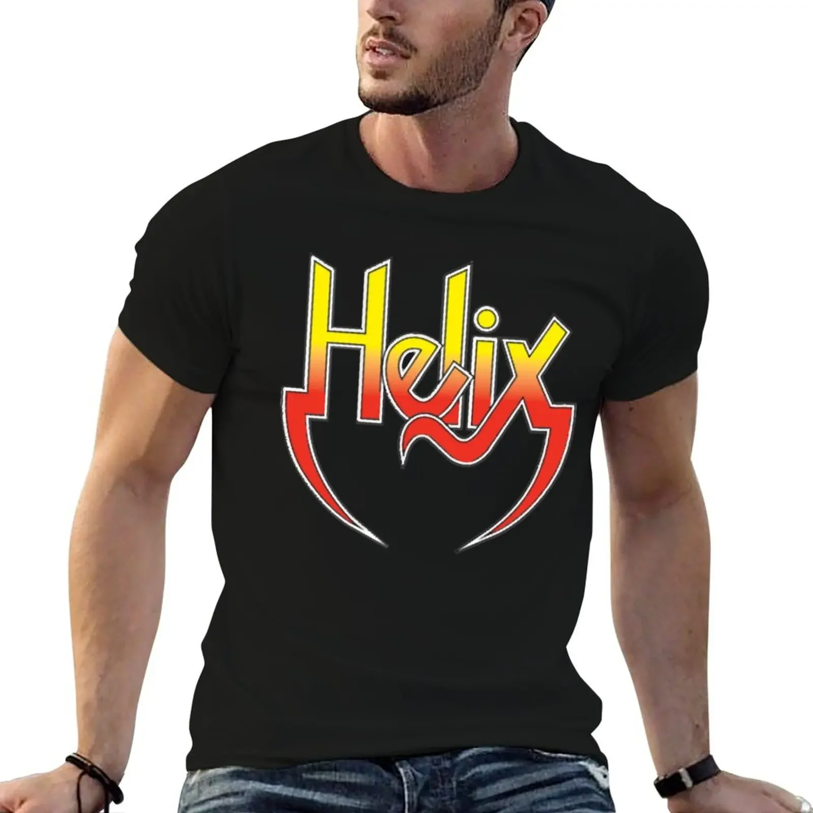 Helix Band Logo T-Shirt kawaii clothes man clothes t shirt men