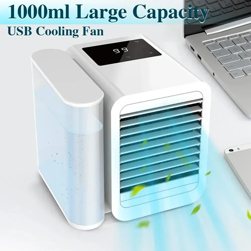 

Portable Mini Air Conditioner Usb Cooler Fan 1000ml Water Tank Cooling Humidifier For Office Home Mobile Conditioner