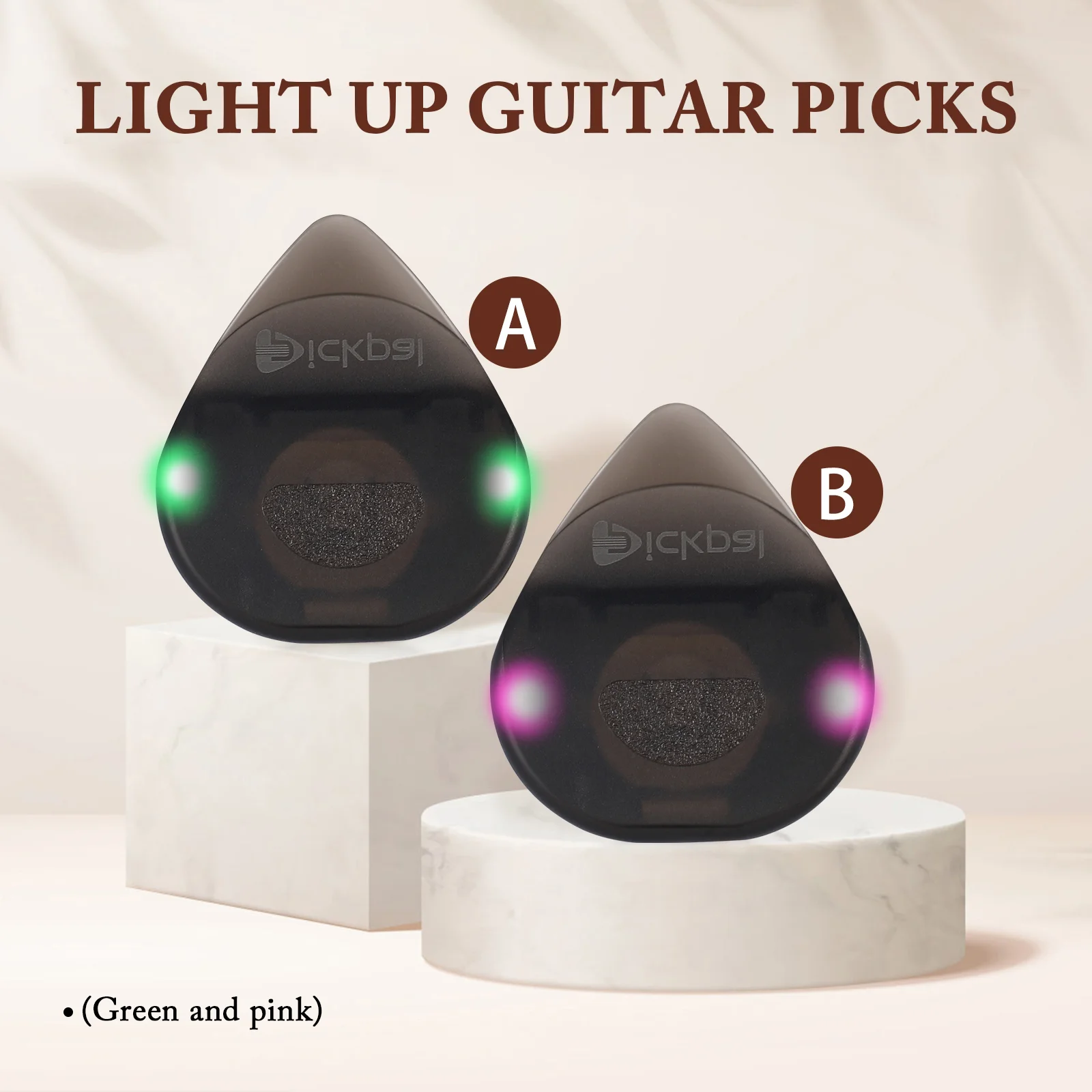 2 uds púas de guitarra iluminadas púas de guitarra Led brillantes púas de ukelele púas de guitarra acústica accesorios de guitarra