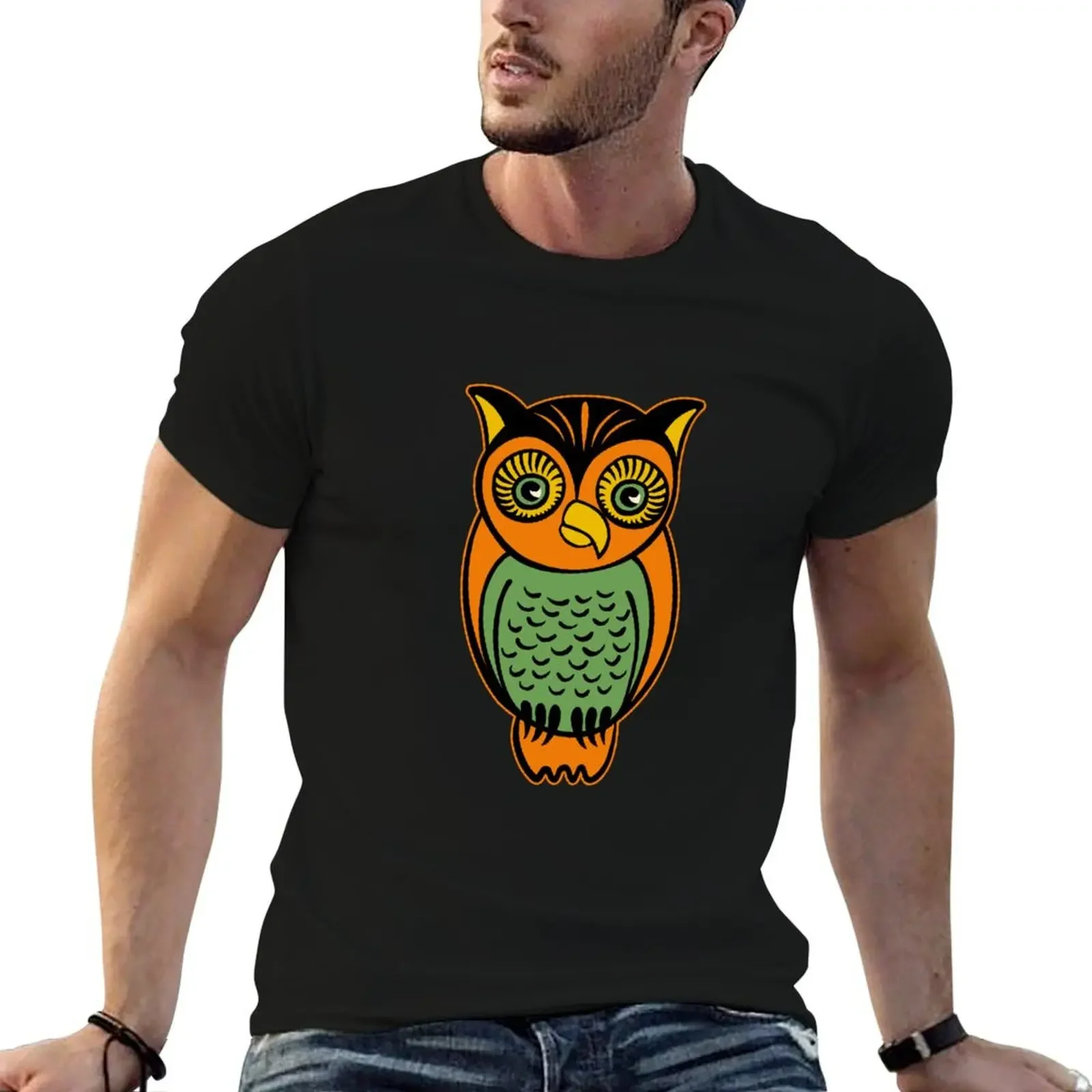 

Retro Halloween Owl T-Shirt shirts graphic tees plus size tops new edition aesthetic clothes mens clothing