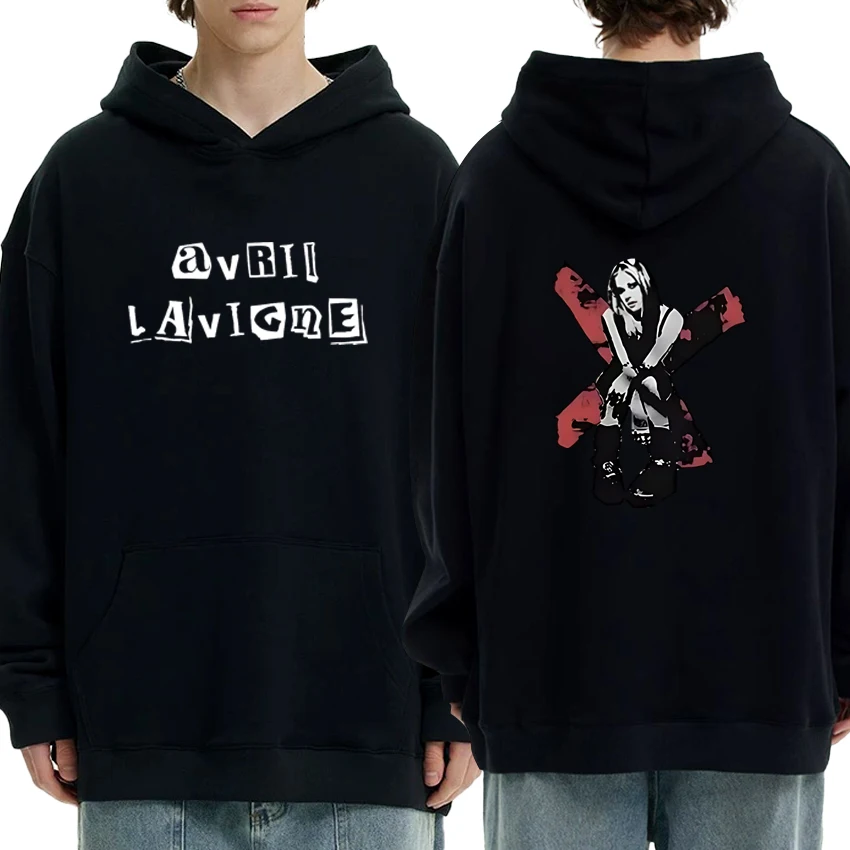 

2025 Avril Lavigne Double Sided Print Hoodie Long sleeve vintage Style Autumn Winter Men Women Casual Fleece Sweatshirts Unisex