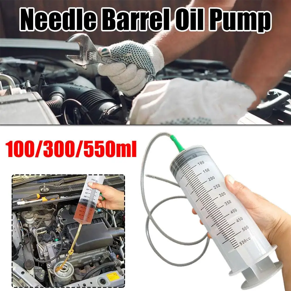 Car Oil Fluid Extractor 100/300/500ml Fuel Transfer Hand Pump Dispenser Vacuum Syringe Type Manual Suction Pump Accessories