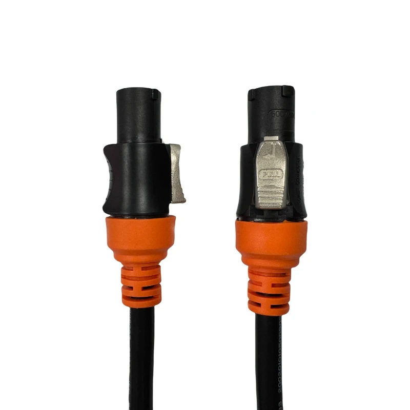LED Display Stage Lighting and Audio Power Cord Harness 3 Core High Current 20A Blue, White, Orange, Black Waterproof Aviation