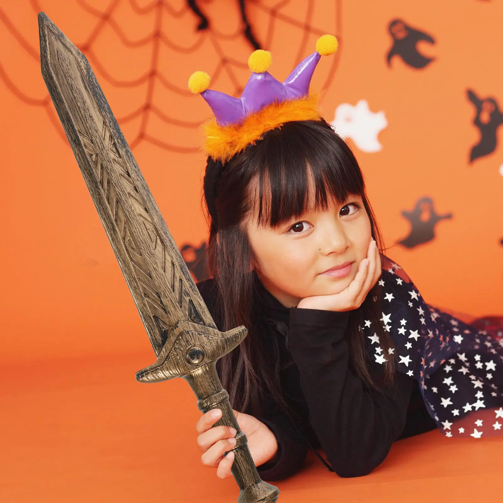 

Roman Sword Prop Wide Design for Masquerade Fancy Dress Birthday Parties Cosplay Swords Safe Fun Fencing Game Plaything