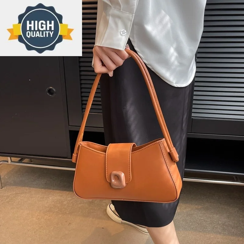 

Color Women's Solid Handle Bag 2023 Spring Summer New Versatile Fashionable Underarm Simple And Personalized Handbag