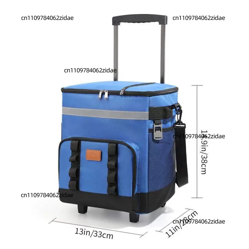 For Portable Rolling Insulated Cooler Bag Large Capacity Trolley Ice Box Outdoor Car Food Thermal Delivery Backpack
